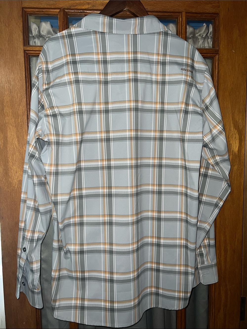 Ascend Plaid Shirt in Light Gray, Tan & White - Picture 3 of 4